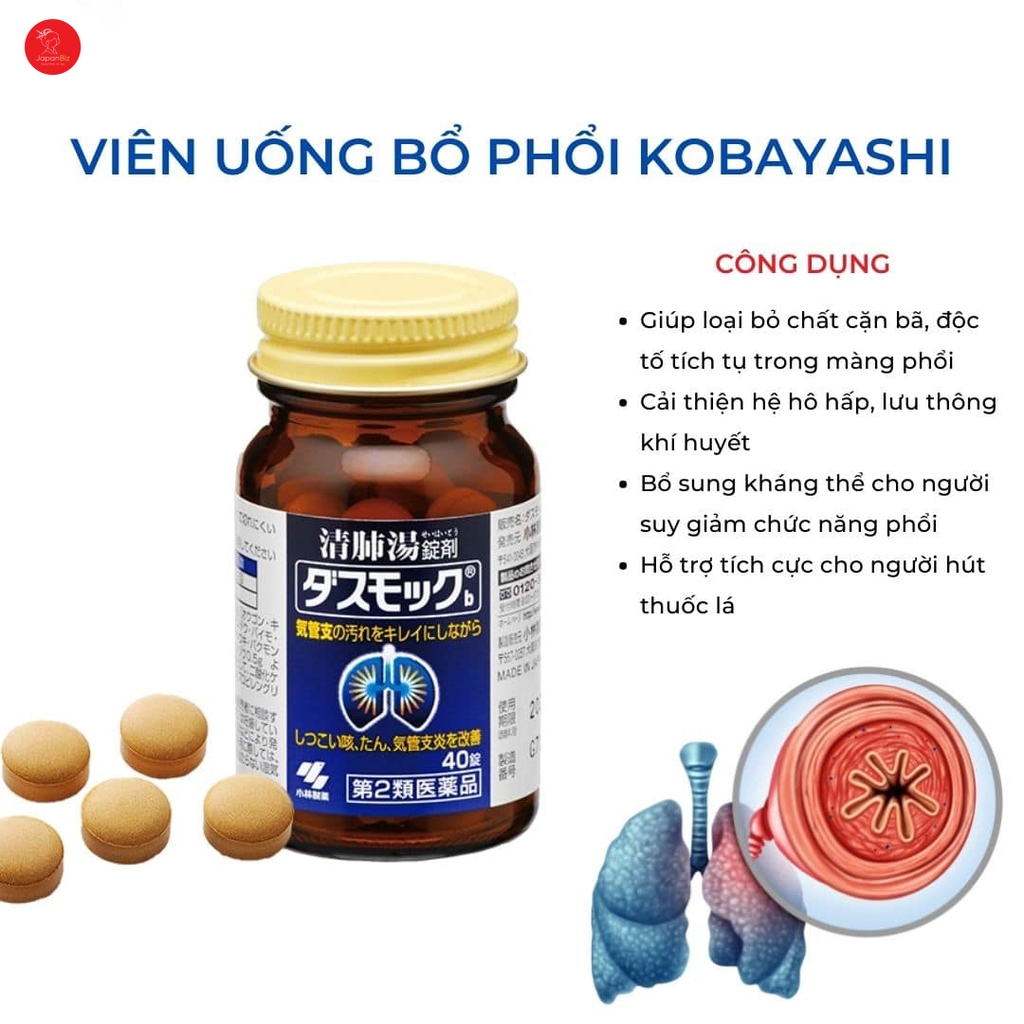 Viên uống bổ phổi Kobayashi Nhật Bản 40 viên