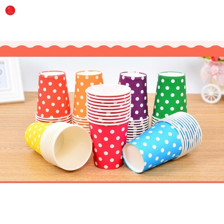 Set 30 cốc giấy chấm bi dung tích 100ml
