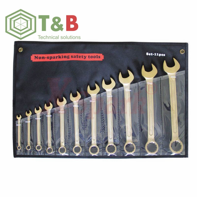 Bộ Cờ Lê vòng miệng 11 chi tiết chống tia lửa điện, cháy nổ X-Spark Model 133 (Non Sparking Combination Wrench Set-11pcs)