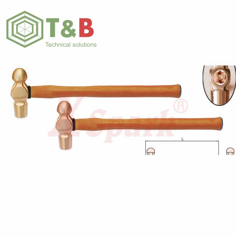 Búa đầu bi cán cao su chống tia lửa điện, cháy nổ X-Spark Model 187A Non Sparking Ball pin Hammer
