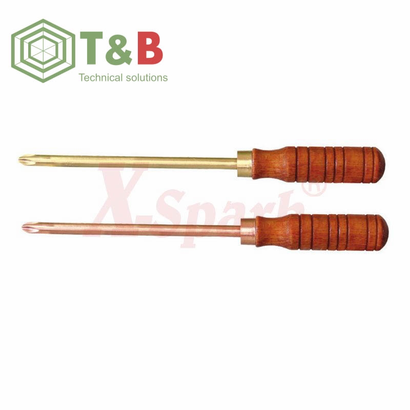 Tô vít 4 cạnh nắm gỗ chống tia lửa điện, cháy nổ X-Spark Model 266 Non Sparking Phillips Screwdriver