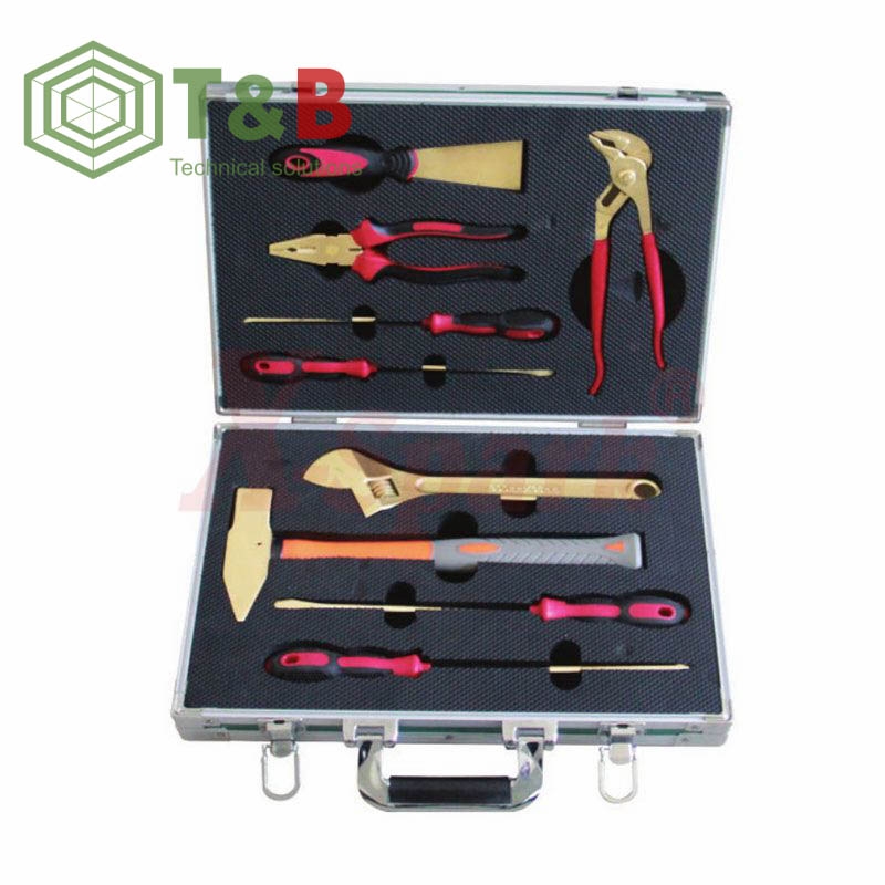 Bộ Dụng Cụ 9 chi tiết chống tia lửa điện, cháy nổ X-Spark Model No.E-9 Non Sparking Tool Set 9pcs