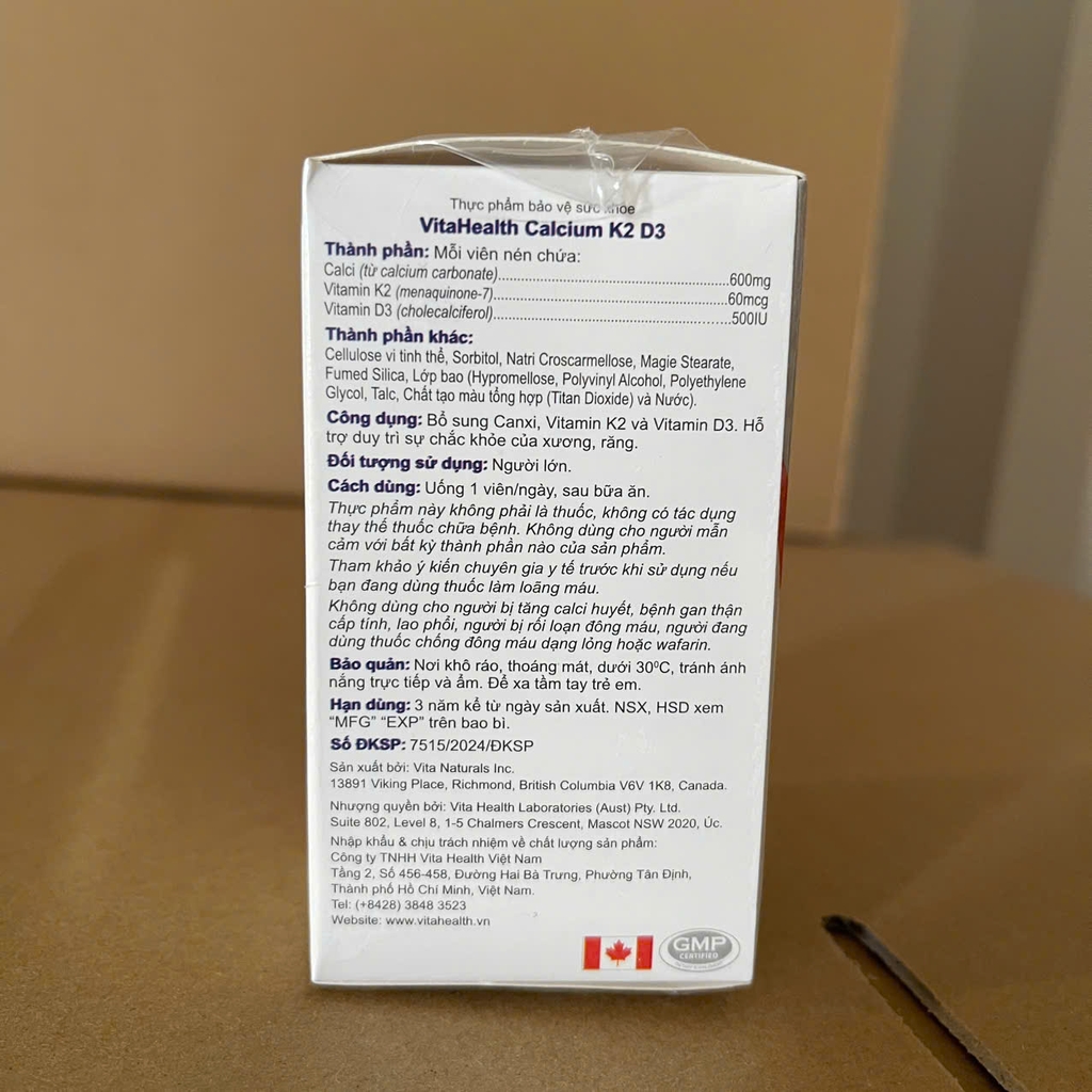 Vitaheath Calcium D3 K2 30 viên
