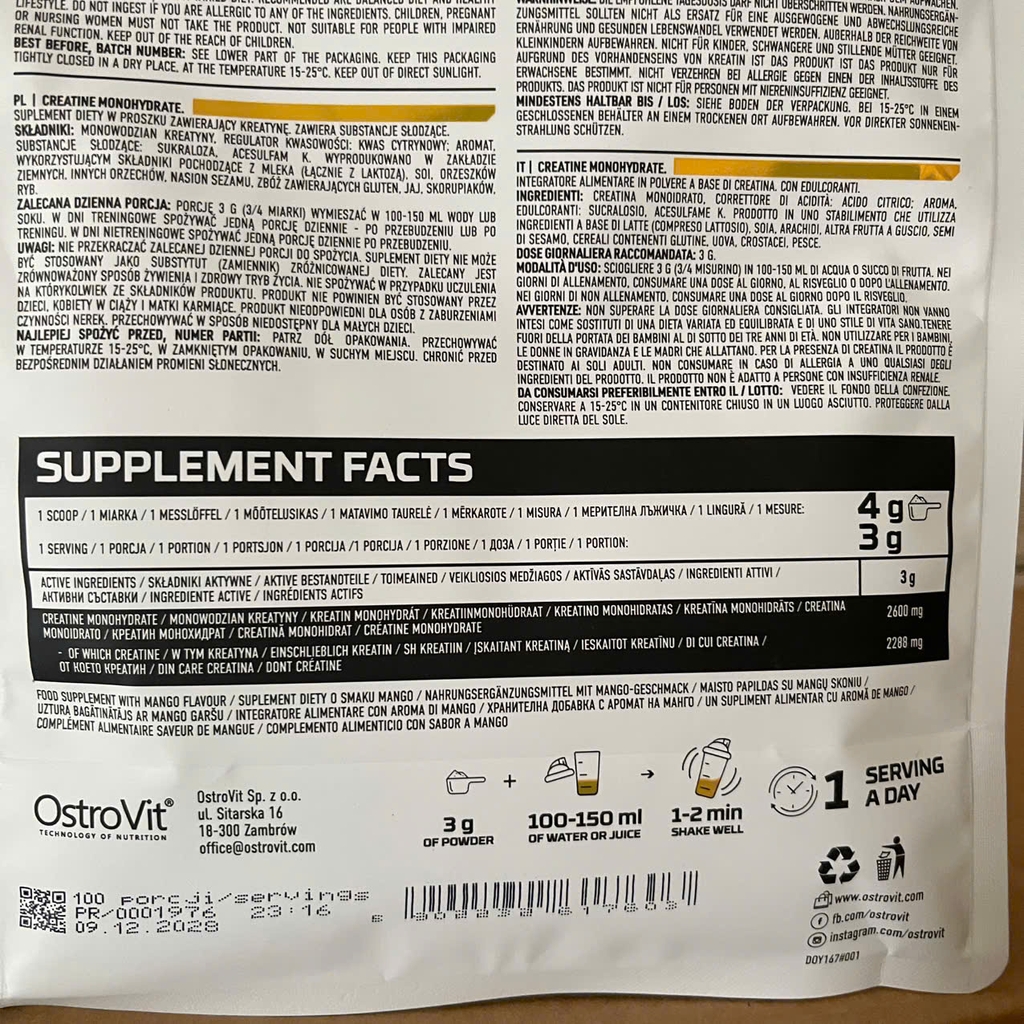 Ostrovit Creatine Monohydrate (300g)