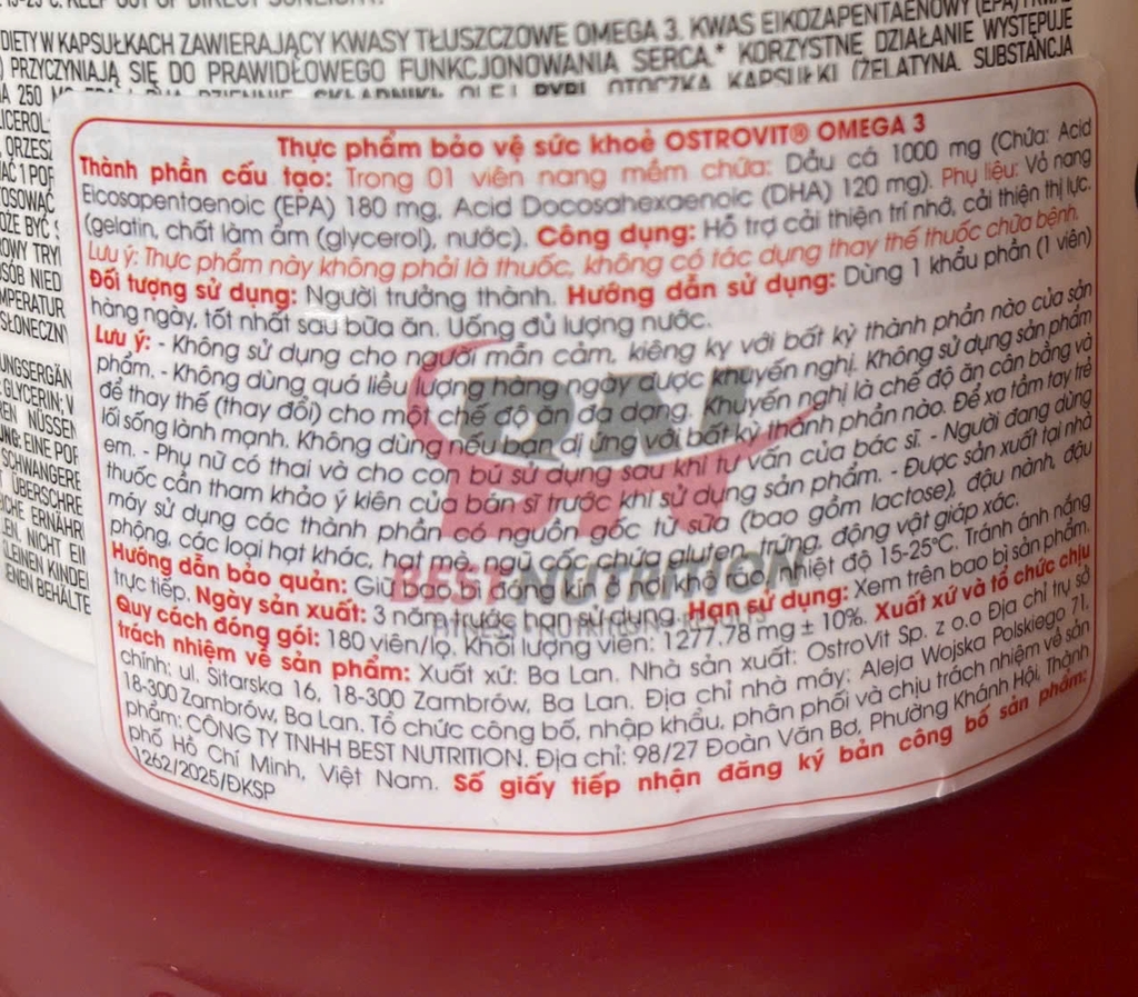 Ostrovit Omega 3 (180 viên)