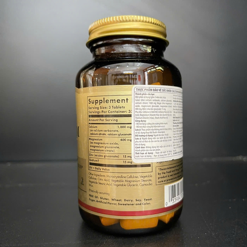 Solgar Calcium Magnesium Plus Zinc 100 Viên