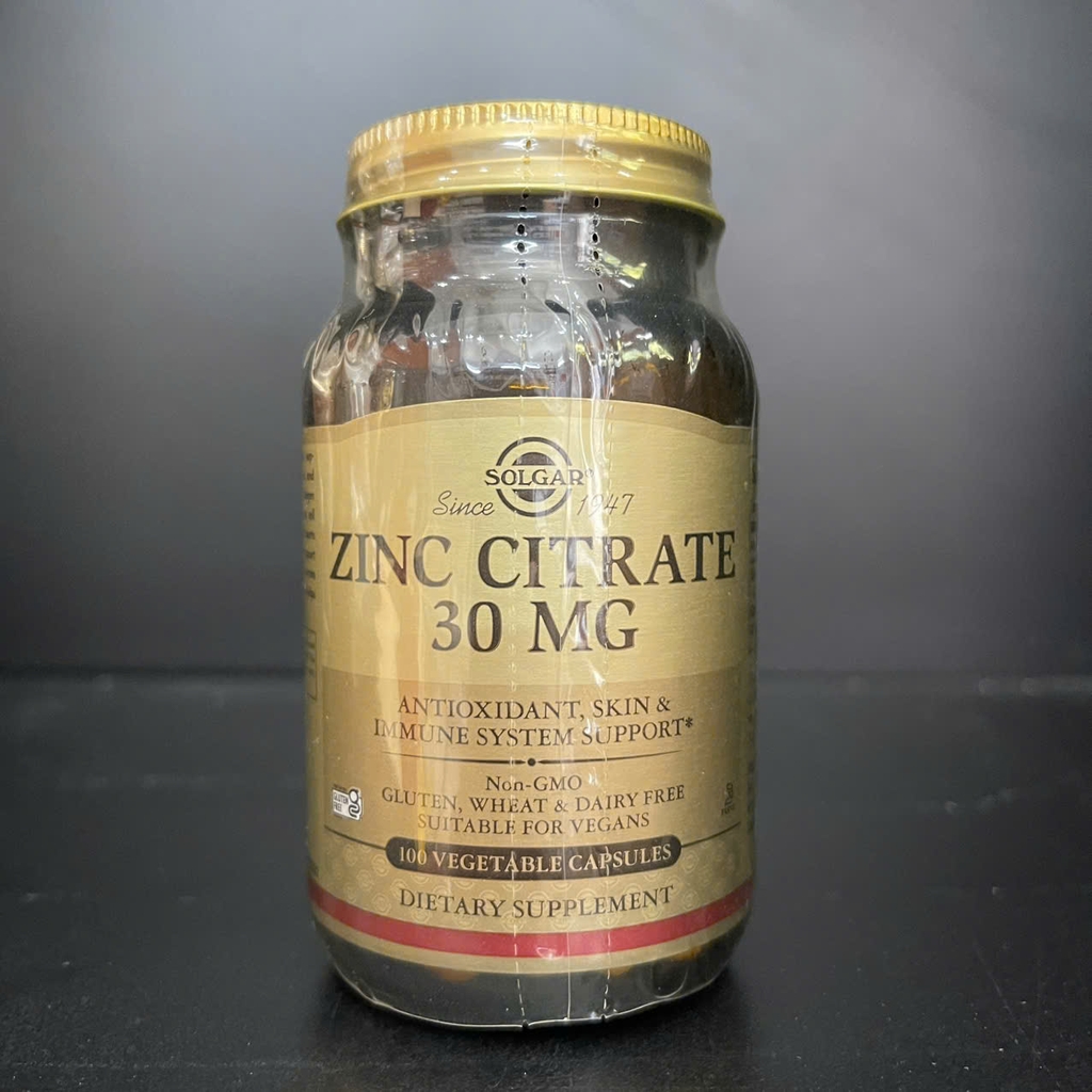 Solgar Zinc Citrate 30mg 100 Viên – Kẽm Hữu Cơ Bổ Sung Kẽm, Hỗ Trợ Tăng Cường Đề Kháng