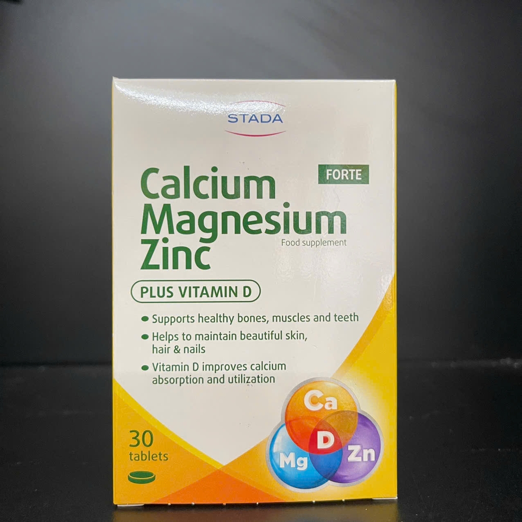 STADA Calcium Magnesium Zinc Forte 30 Viên – Bổ Sung Canxi D3, Magie, Kẽm Hỗ Trợ Xương, Răng Và Cơ Bắp