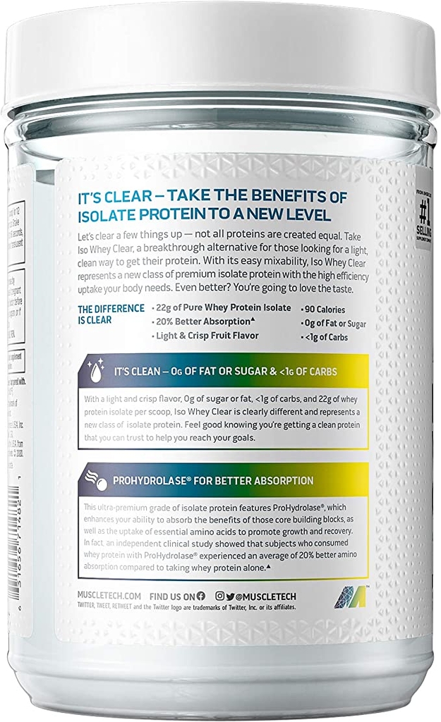 Muscletech Iso Whey Clear (1,1lbs) (DATE T2/2026)