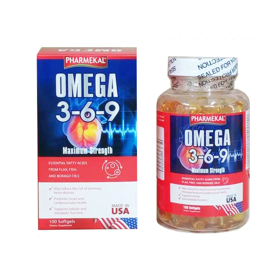 Viên Dầu Cá Pharmekal Omega 3-6-9 Maximum Streght 100 softgels (100 viên)