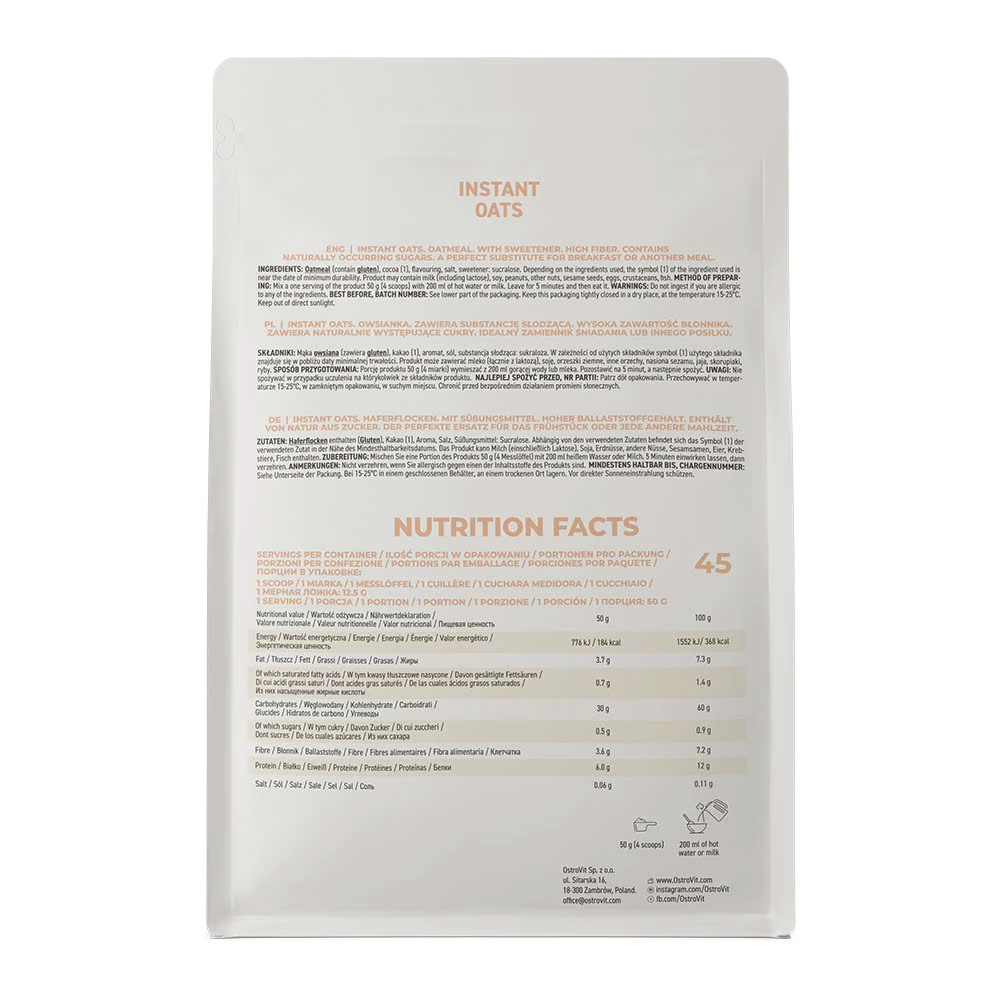 Yến Mạch Ăn Liền Ostrovit Instant Oat Flakes 2.27kg