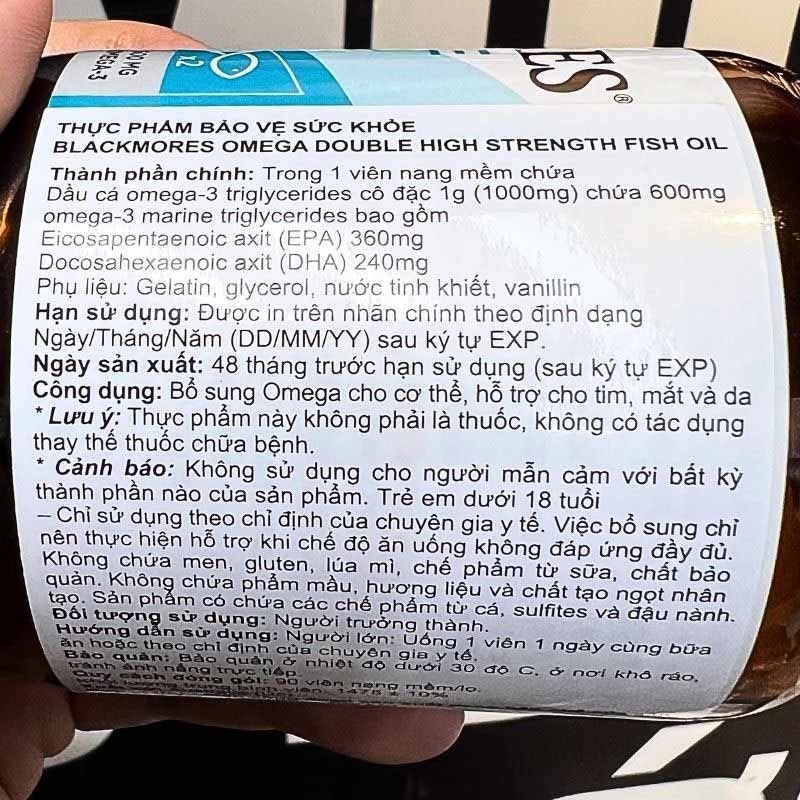 Blackmores Omega Double High Strength Fish Oil 90 viên