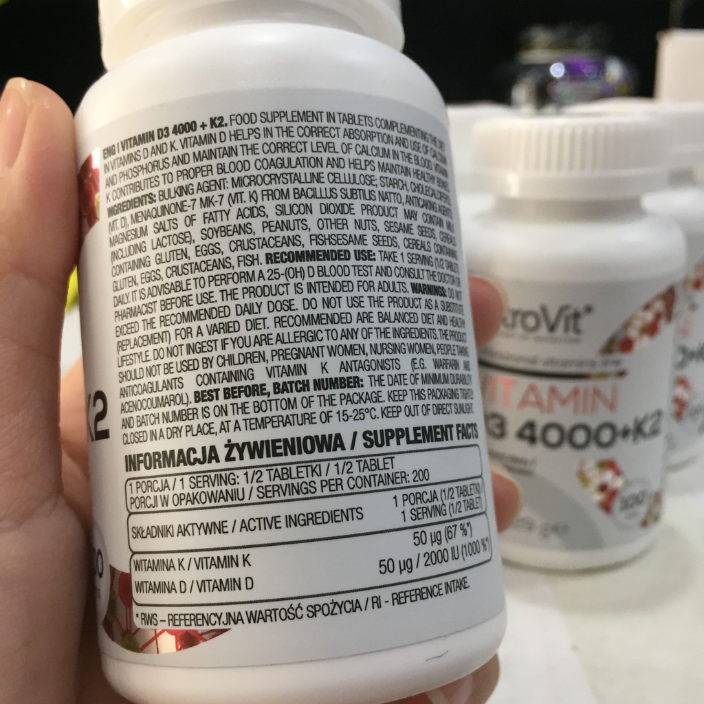 Ostrovit VITAMIN D3 4000 + K2 (100 viên)