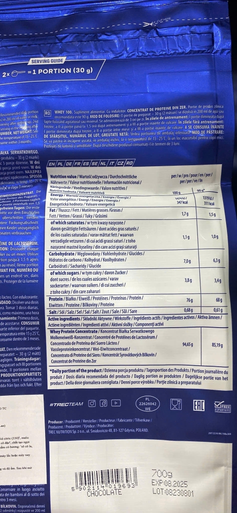 TREC WHEY 100 (900g) (DÂU DATE T8/2025)