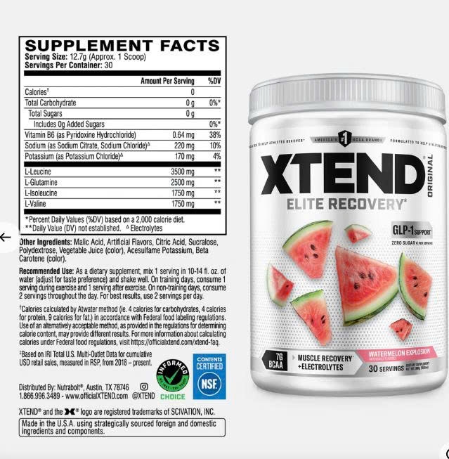 XTEND - BCAAS 30 SERVINGS- TĂNG SỨC BỀN - TĂNG HIỆU SUẤT TẬP LUYỆN