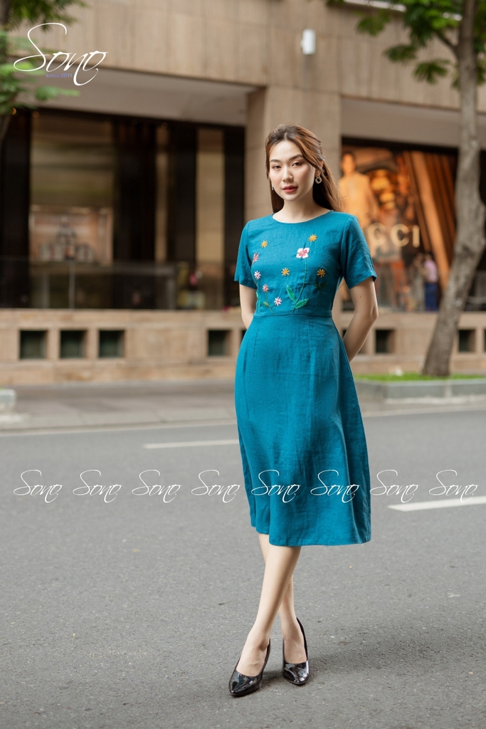 Vải áo dài màu xanh cổ vịt cả bộ | Shopee Việt Nam
