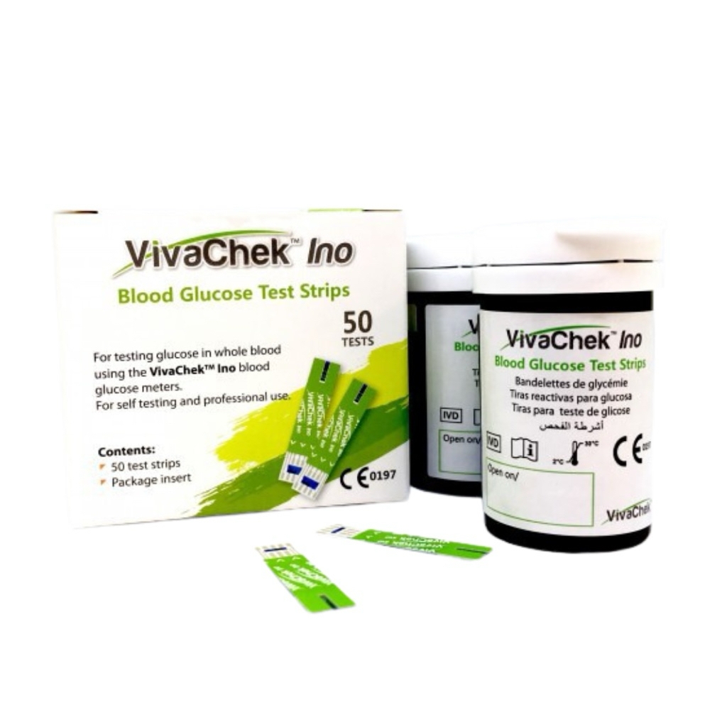 Que thử đường huyết VivaChek Ino 50 que + 50 kim (dạng lọ)