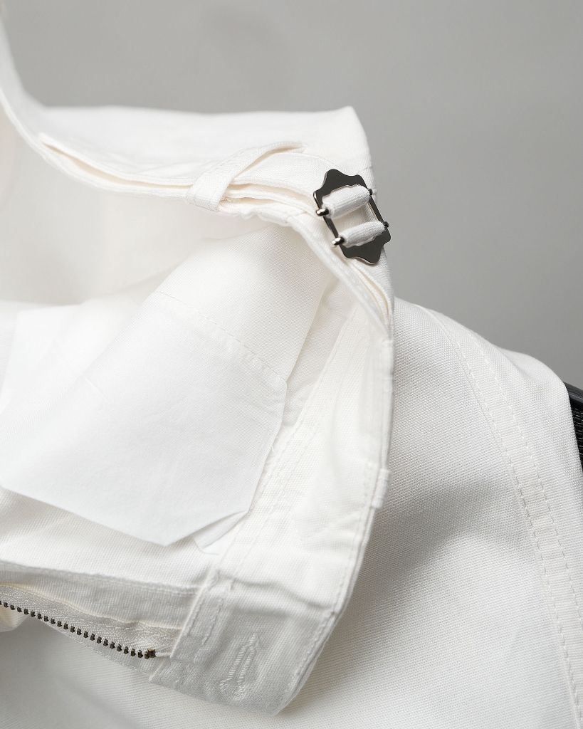 Quần Kaki Nữ Lưng Cao Ống Rộng Có Sidetab  Màu Trắng | KQSTYLING WIDE