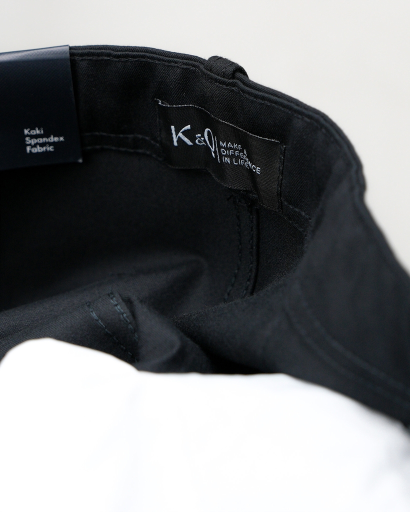 Quần Kaki Nữ Lưng Cao Ống Rộng Có Sidetab  Màu Đen | KQSTYLING WIDE