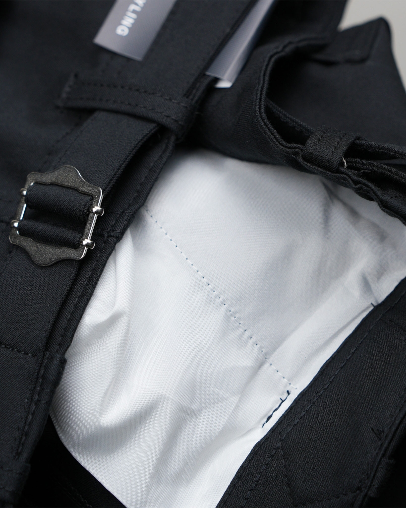 Quần Kaki Nữ Lưng Cao Ống Rộng Có Sidetab  Màu Đen | KQSTYLING WIDE