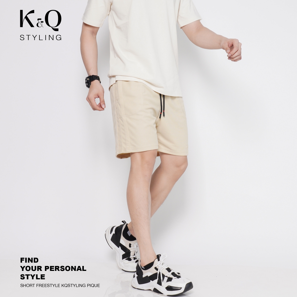 Quần Short Pique Cao cấp KQS - Kem Vàng
