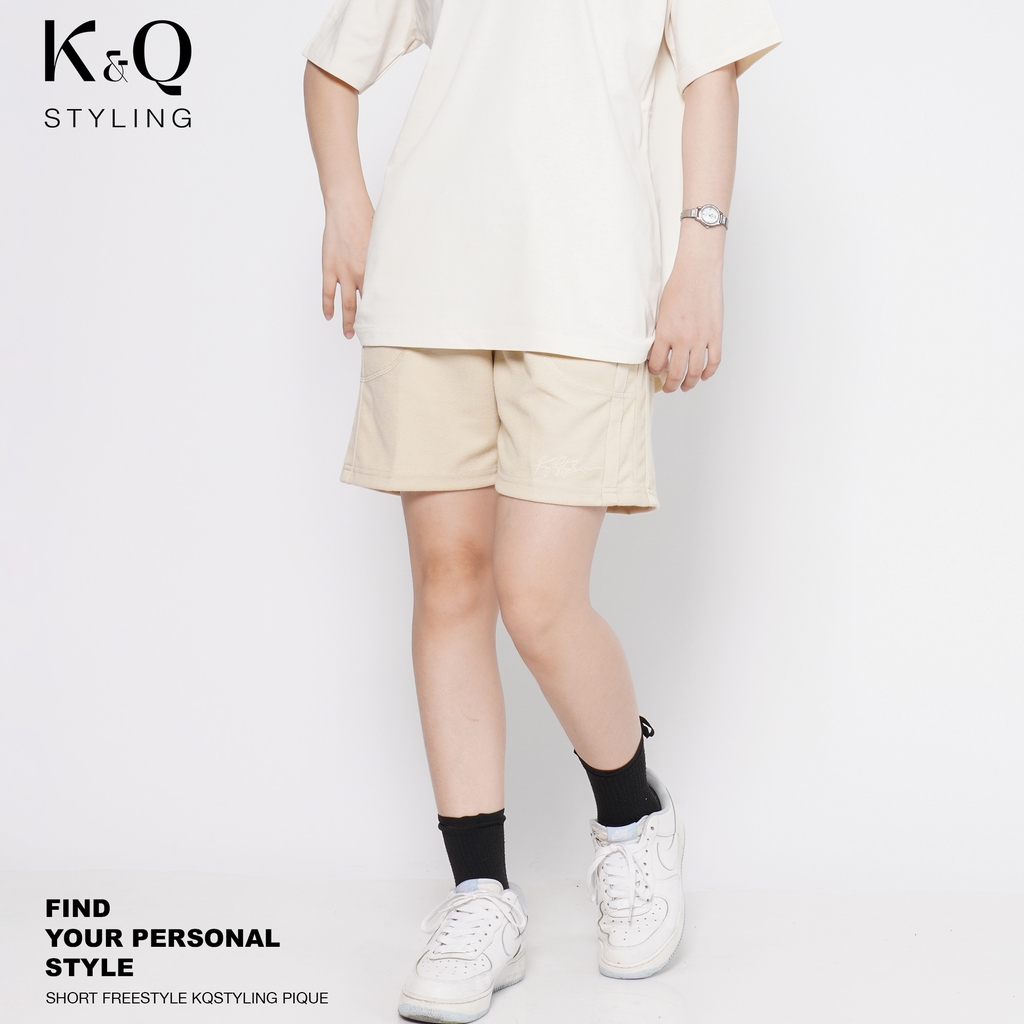 Quần Short Pique Cao cấp KQS - Kem Vàng