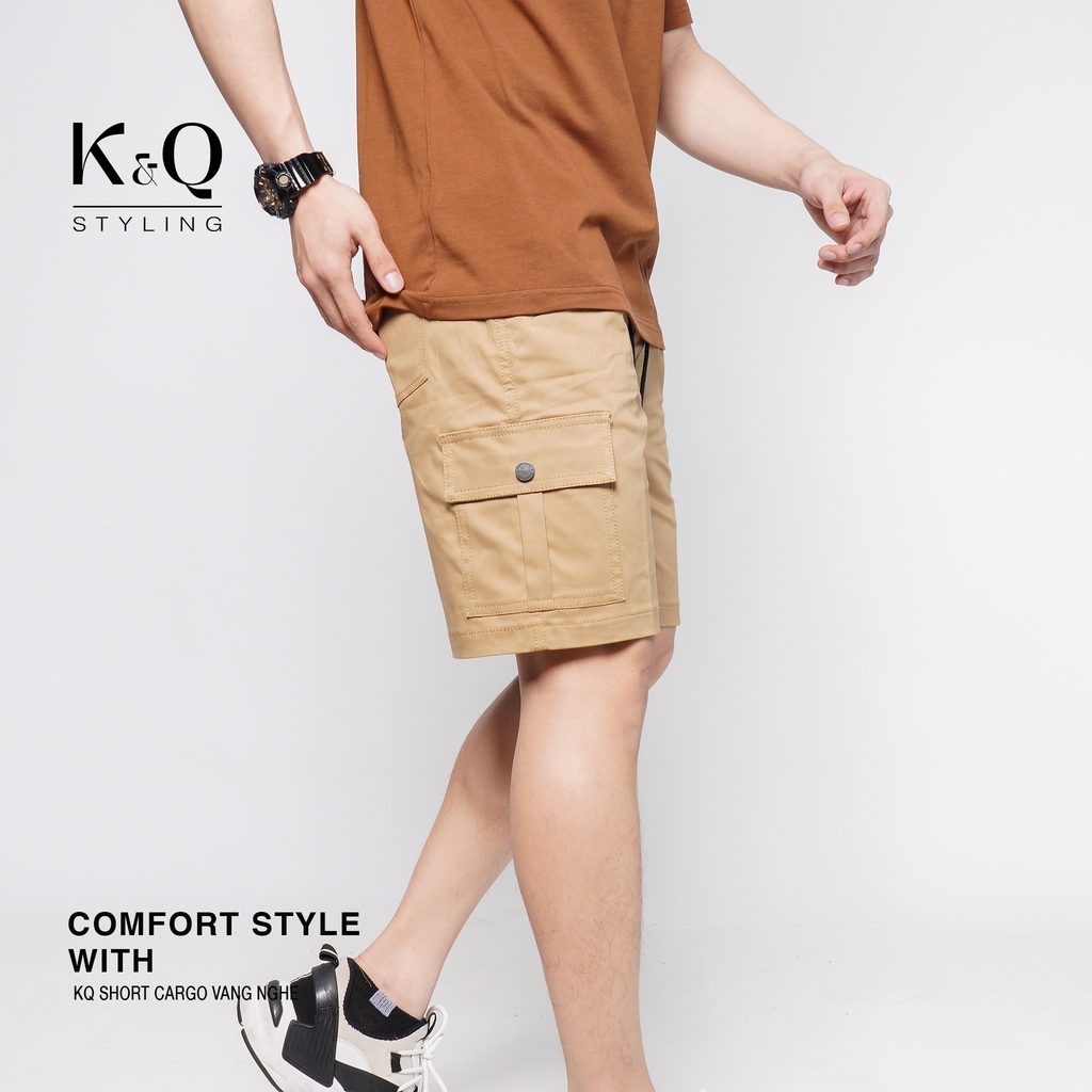 Quần Short Túi Hộp Kaki Co giãn Vàng Cát
