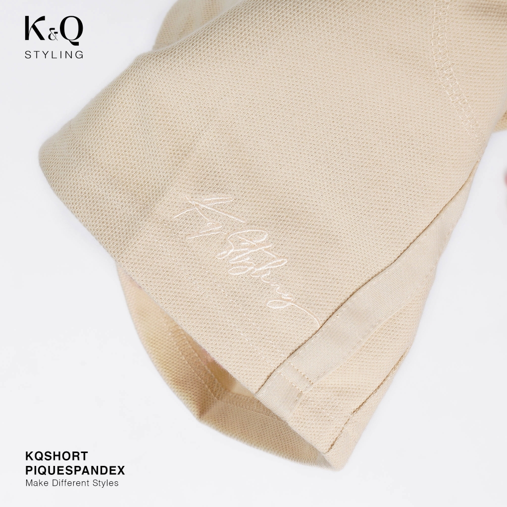 Quần Short Pique Cao cấp KQS - Kem Vàng