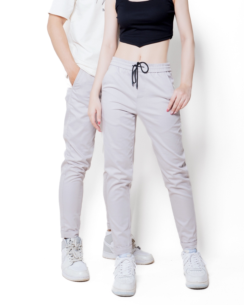 Quần Kaki Ống Suông Co Giãn Unisex Màu Xám Tro | KQSTYLING Basic Line
