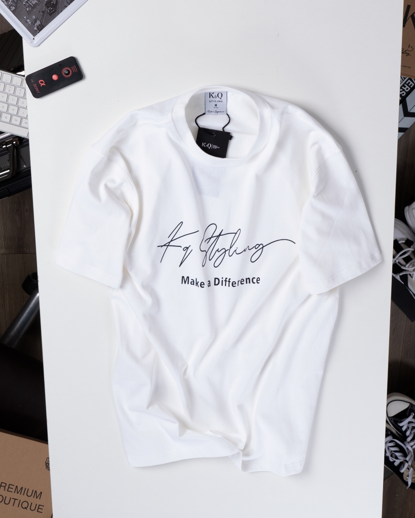 Áo thun cotton 100% cao cấp Trắng KQS