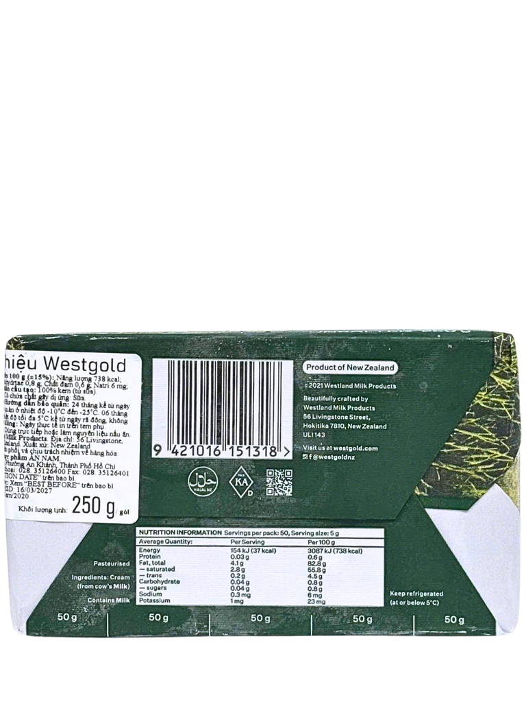 Bơ Lạt Westgold 250G