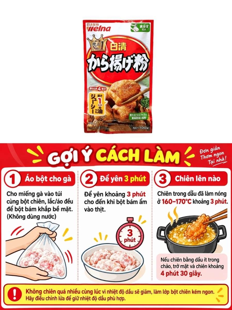 Bột Chiên Gà Karaage Welna Karaageko 100G