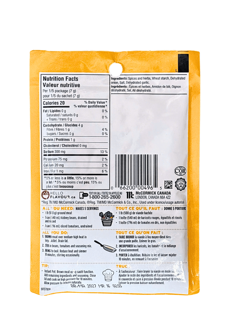 Chili Seasoning Mix Club House 35G