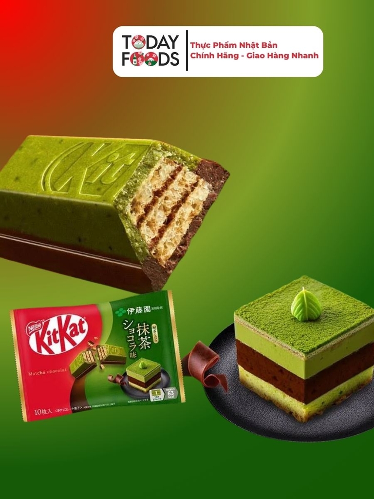 Bánh KitKat Nhật Vị Trà Xanh Socola 10 Thanh