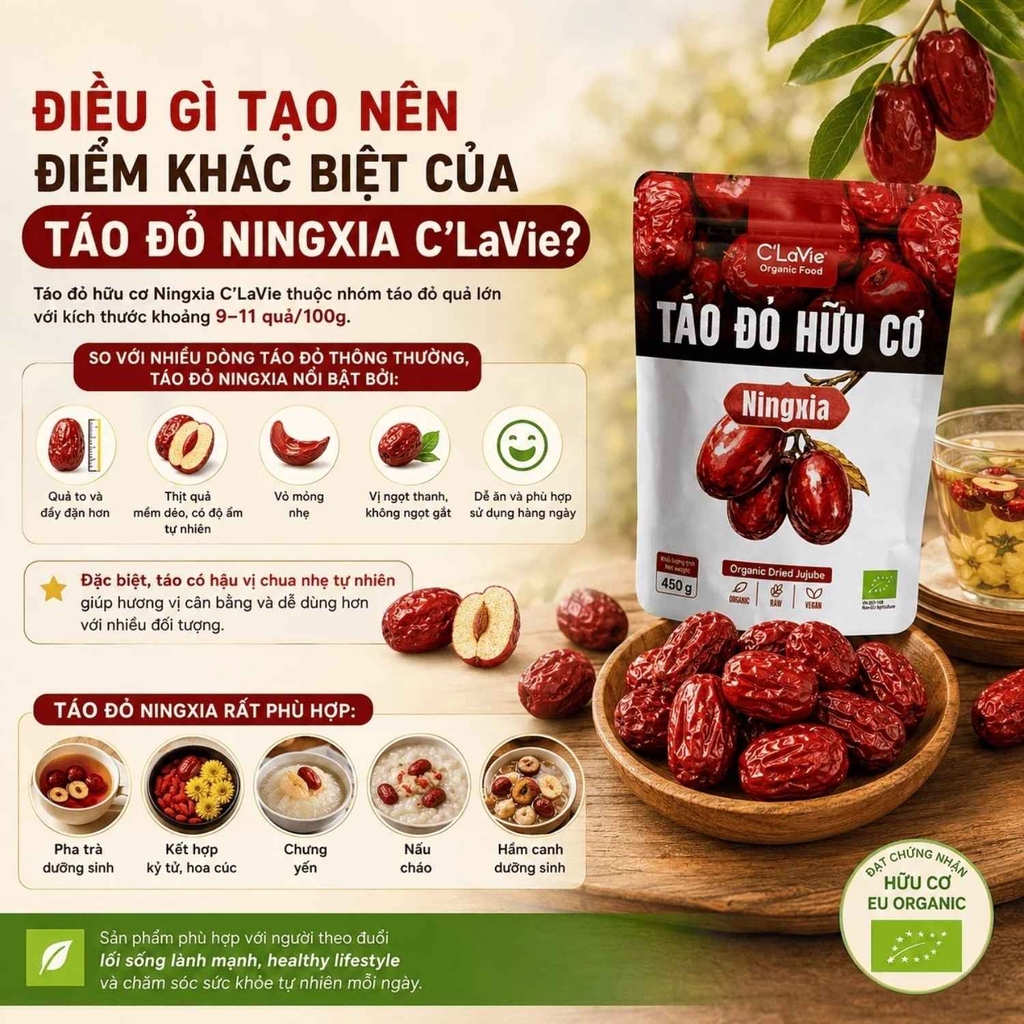Táo Đỏ Hữu Cơ Ningxia C'LaVie 450G