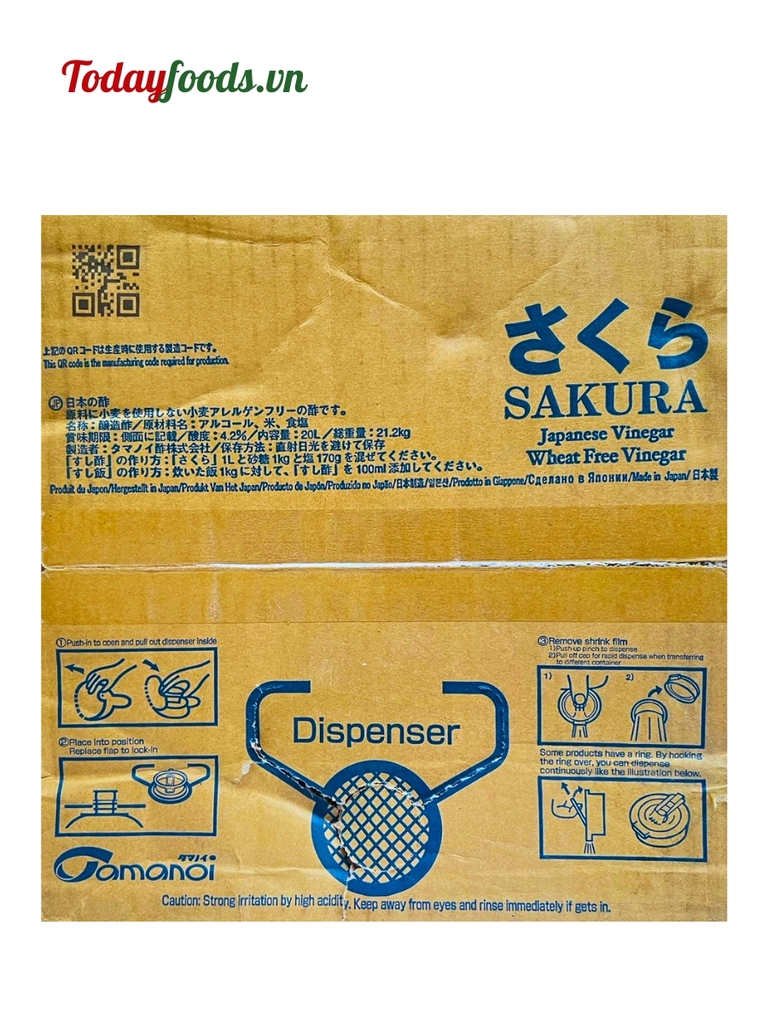 Giấm Tamanoi Sakura Vinegar {Tamanoi} - 20L