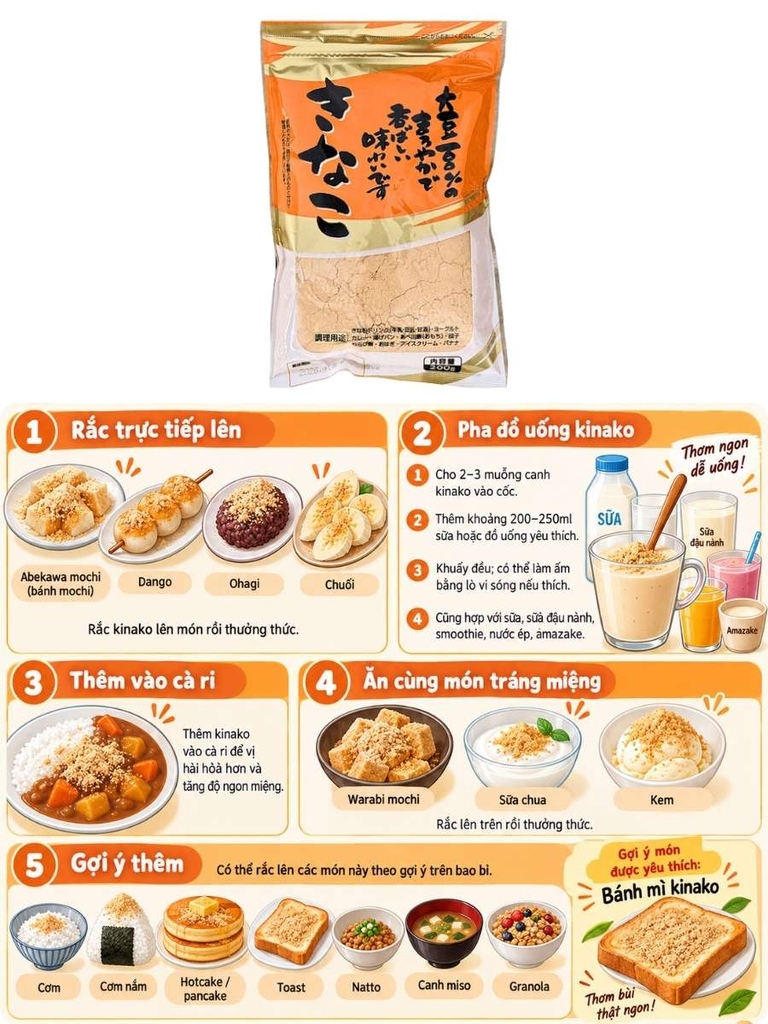 Bột Đậu Nành Rang Kinako Nhật Bản 200G