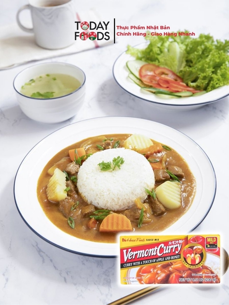 Viên Xốt Cà Ri Vermont Vị Táo Và Mật Ong Mặn Ngọt 230G