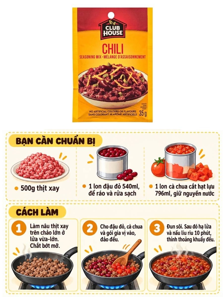 Chili Seasoning Mix Club House 35G