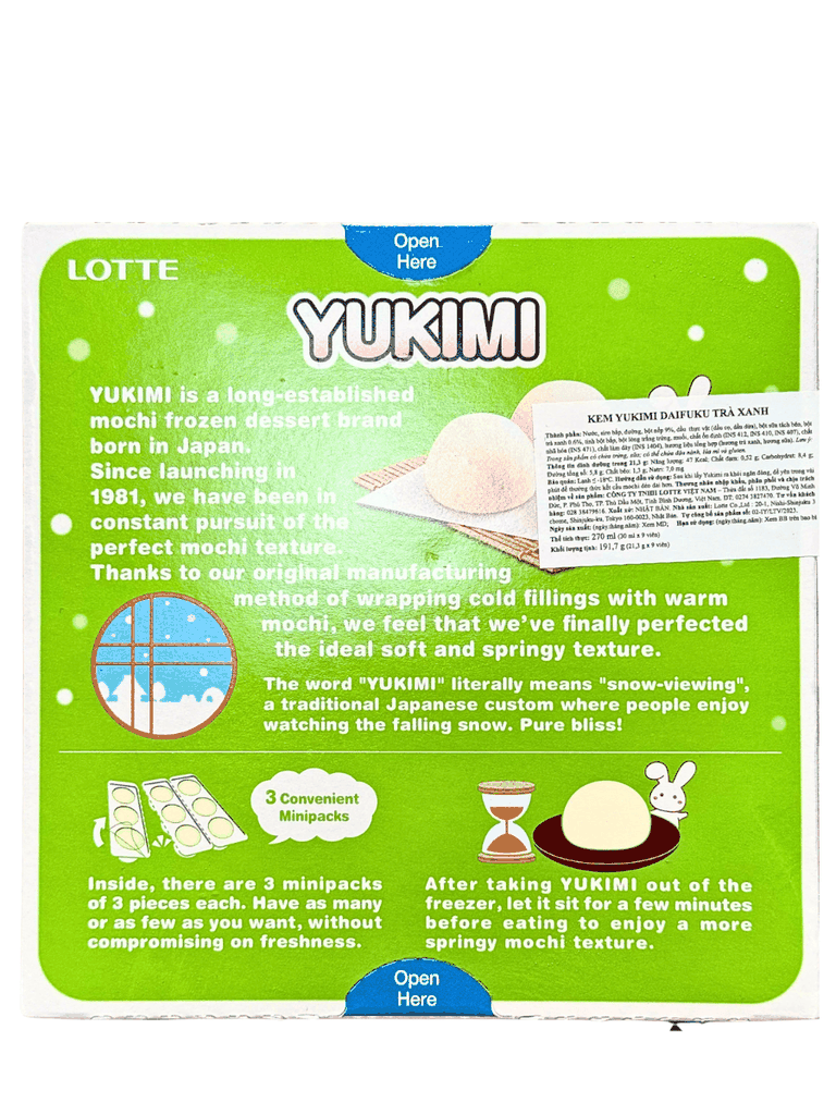 Kem Mochi Trà Xanh Lotte Yukimi Daifuku 191.7G (9 Viên)