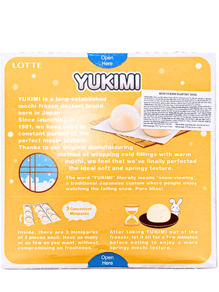 Kem Mochi Xoài Yukimi Daifuku Lotte 191.7G (9 Viên)