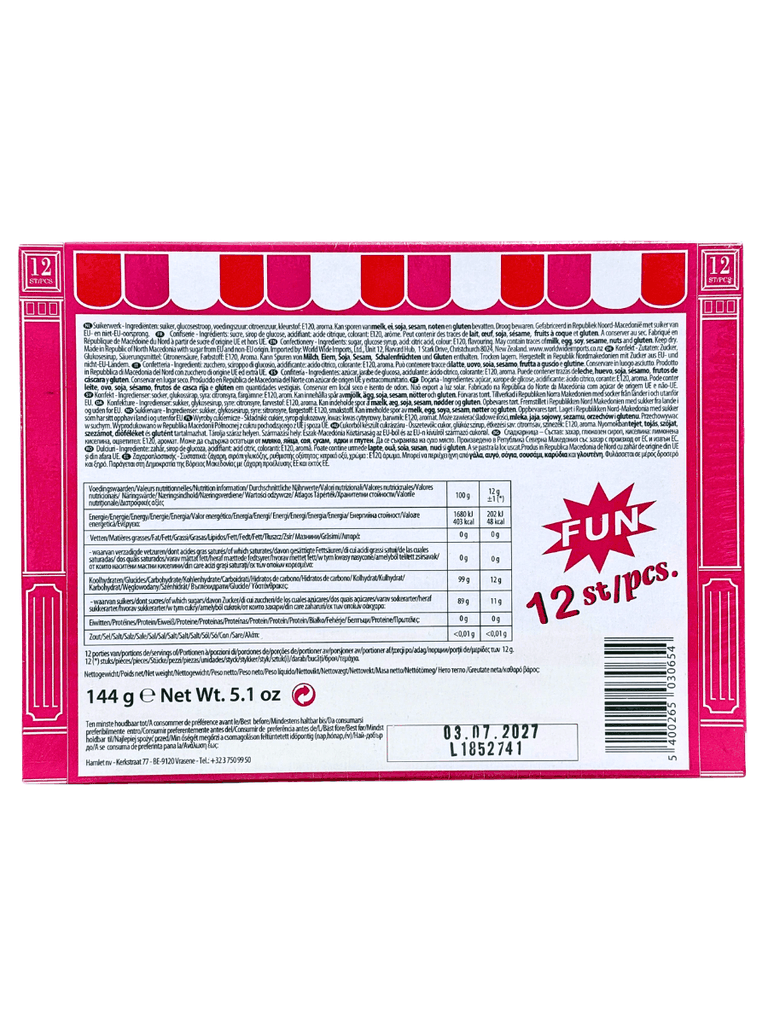 Kẹo Gậy Hamlet 144G (12 Cây) – Hộp Hồng (Candy Canes Red & White)