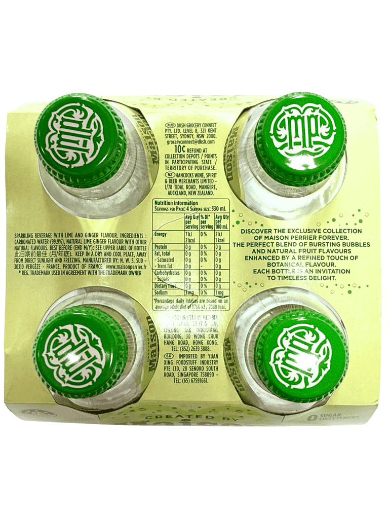 Nước Có Ga Perrier Lime & Ginger 330ml (Lốc 4 Chai)