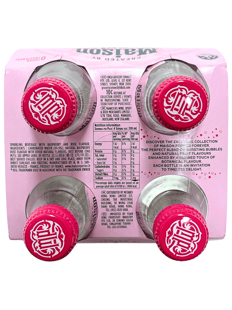 Nước Có Ga Perrier Raspberry & Rose 330ml (Lốc 4 Chai)