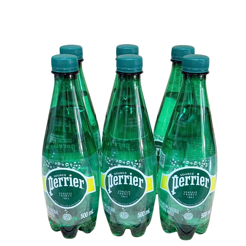 Nước Khoáng Thiên Nhiên Có Ga Perrier 500ml (Chai PET - Nhựa)