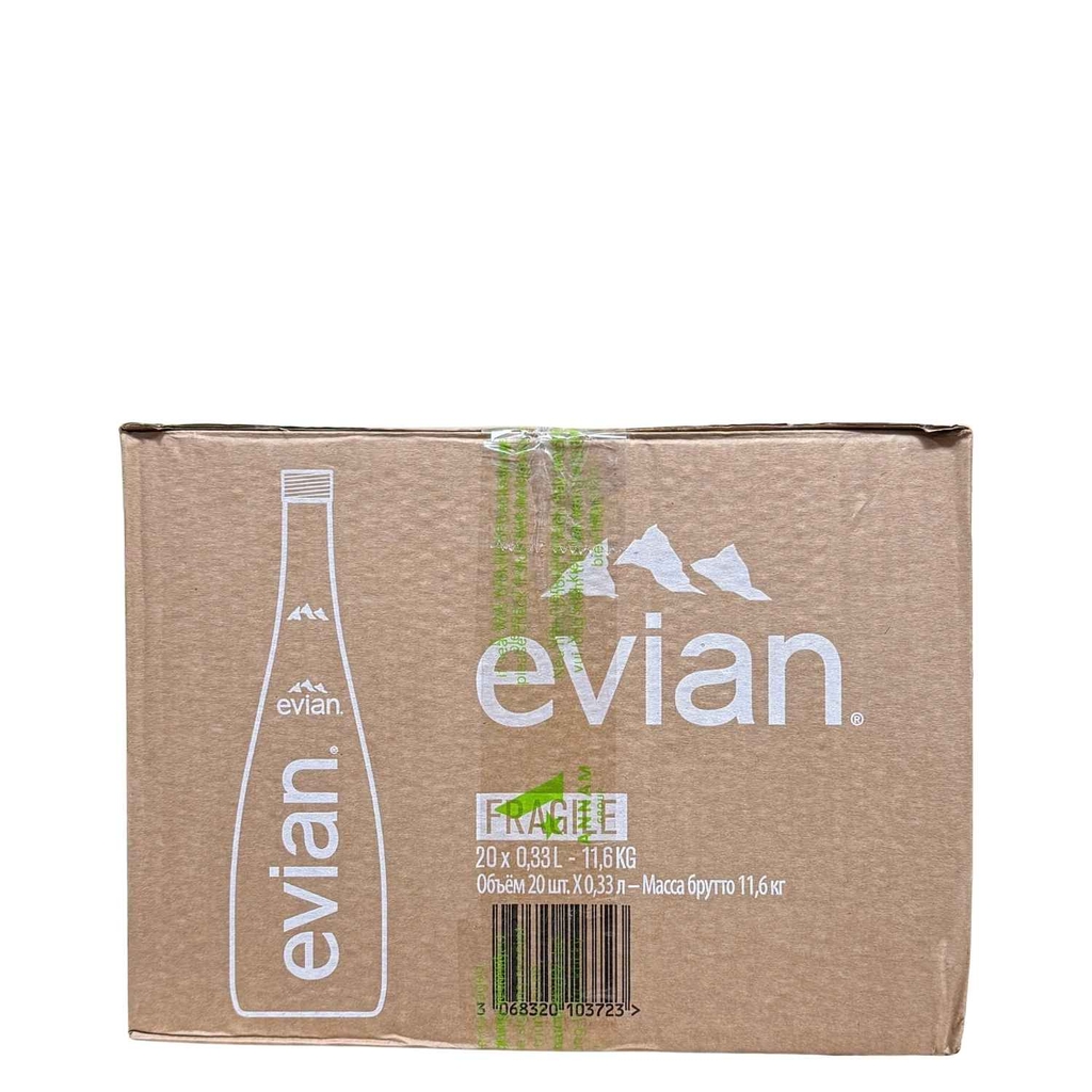Nước Khoáng Evian Chai Thủy Tinh 330ML (Thùng 20 Chai)