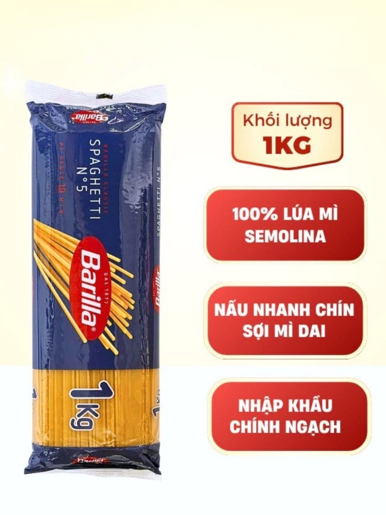 Mì Ý Spaghetti Barilla No.5 1KG