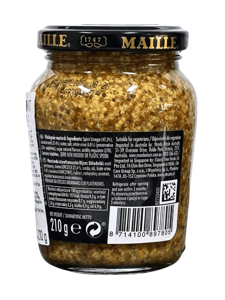 Mù Tạt Nguyên Hạt Maille Wholegrain Mustard 210G