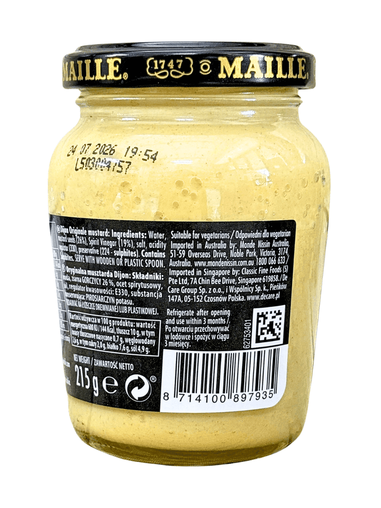 Mù Tạt Vàng Maille Dijon Originale 215G
