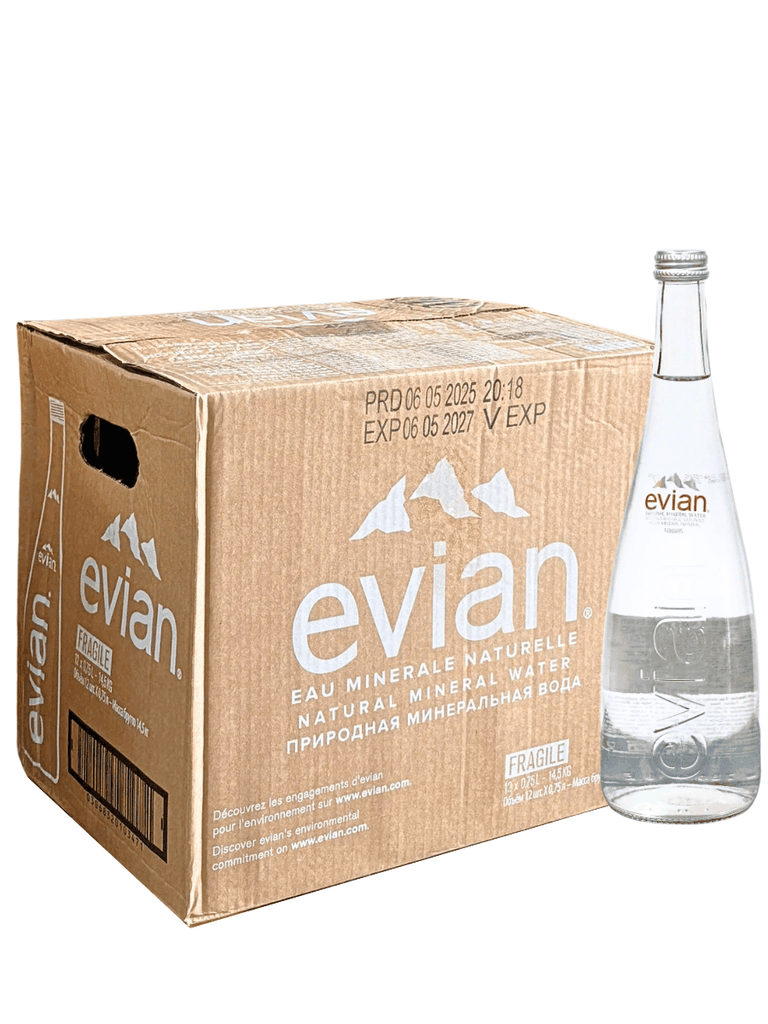 Nước Khoáng Evian Chai Thủy Tinh 750ML (Thùng 12 Chai)
